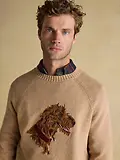 Thumbnail 5 of Joules Men's Irish Dog Crew Neck Jumper - Beige