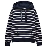 Thumbnail 1 of Joules Women's Milbourne Cotton Blend Hoodie - Navy & Cream Striped