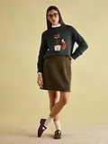 Thumbnail 8 of Joules Women's Bramble Tweed Skirt - Brown