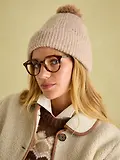 Thumbnail 3 of Joules Women's Effie Knitted Bobble Hat - Camel