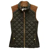 Thumbnail 1 of Joules Women's Braemar Luxe Showerproof Diamond Quilted Gilet - Khaki Green