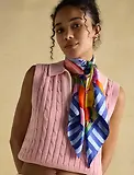 Thumbnail 6 of Joules Women's Bloomfield Silk Scarf - Blue
