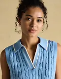 Thumbnail 5 of Joules Women's Janey Collar Cable Knit Tank - Blue