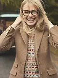 Thumbnail 3 of Joules Women's Canterly Formal Tweed Suit Blazer - Brown Herringbone