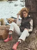 Thumbnail 9 of Joules Women's Reversible Faux Fur Padded Gilet - Brown/Cream