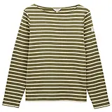Thumbnail 1 of Joules Women's Harbour Boat Neck 100% Cotton Breton Top - Green Stripe
