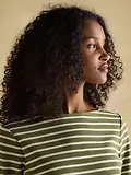 Thumbnail 2 of Joules Women's Harbour Boat Neck 100% Cotton Breton Top - Green Stripe