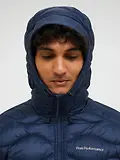 Thumbnail 4 of Peak Performance Men's Helium Down Hooded Jacket - Blue Shadow