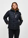 Thumbnail 2 of Peak Performance Women's Helium Utility Down Hooded Jacket - Black/Sand Fog