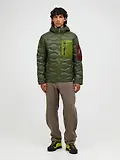 Thumbnail 3 of Peak Performance Men's Helium Utility Down Hooded Jacket - Pine Needle/Mosswood