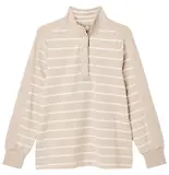 Thumbnail 1 of Joules Women's Southwold Button Down Striped Sweatshirt - Oatmarl