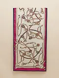 Thumbnail 2 of Joules Women's Windsor Long Silk Scarf - Berry/Ecru