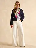 Thumbnail 4 of Joules Women's Windsor Long Silk Scarf - Berry/Ecru