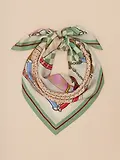 Thumbnail 2 of Joules Women's Bloomfield Silk Scarf - Green/Ecru