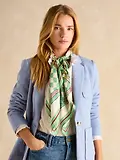 Thumbnail 4 of Joules Women's Bloomfield Silk Scarf - Green/Ecru