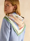 Thumbnail 3 of Joules Women's Bloomfield Silk Scarf - Green/Ecru