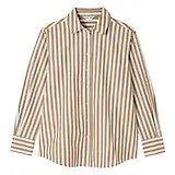 Thumbnail 1 of Joules Women's Amilla Longline Relaxed Fit Shirt - Tan/White