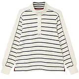 Thumbnail 1 of Joules Women's Southwold Button Down Striped Sweatshirt - Navy