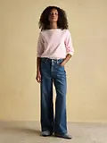 Thumbnail 4 of Joules Women's Harbour Boat Neck 100% Cotton Long Sleeve Breton Top - Cream/Pink