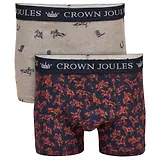 Thumbnail 1 of Joules Men's Not My First Rodeo Cotton Jersey Boxer Shorts 2 Pack - Navy/Grey
