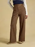 Thumbnail 3 of Joules Women's Albury Wide Leg Trousers - Brown Dogtooth