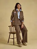 Thumbnail 5 of Joules Women's Albury Wide Leg Trousers - Brown Dogtooth