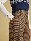 Thumbnail 6 of Joules Women's Albury Wide Leg Trousers - Brown Dogtooth