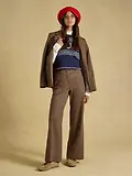 Thumbnail 7 of Joules Women's Albury Wide Leg Trousers - Brown Dogtooth