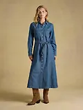 Thumbnail 2 of Joules Women's Tie Waist Shirt Dress - Denim Blue