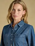 Thumbnail 5 of Joules Women's Tie Waist Shirt Dress - Denim Blue
