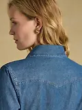 Thumbnail 8 of Joules Women's Tie Waist Shirt Dress - Denim Blue