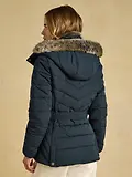 Thumbnail 3 of Joules Women's Aspen Showerproof Padded Coat with Faux Fur Hood - Navy