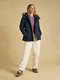 Thumbnail 5 of Joules Women's Aspen Showerproof Padded Coat with Faux Fur Hood - Navy