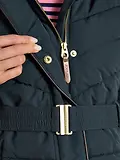 Thumbnail 9 of Joules Women's Aspen Showerproof Padded Coat with Faux Fur Hood - Navy