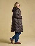 Thumbnail 5 of Joules Womens Chessington Showerproof Longline Diamond Quilted Coat with Hood - Chocolate Brown