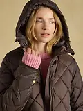 Thumbnail 7 of Joules Womens Chessington Showerproof Longline Diamond Quilted Coat with Hood - Chocolate Brown