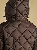 Thumbnail 9 of Joules Womens Chessington Showerproof Longline Diamond Quilted Coat with Hood - Chocolate Brown
