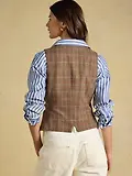 Thumbnail 4 of Joules Women's Foxley Check Wool Rich Check Tweed Waistcoat - Erica Tweed