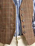 Thumbnail 5 of Joules Women's Foxley Check Wool Rich Check Tweed Waistcoat - Erica Tweed
