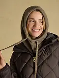 Thumbnail 4 of Joules Women's Knitted Drawstring Hood - Mocha Brown