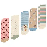 Thumbnail 1 of Joules Women's Everyday Ankle Socks 5 Pack UK 4-8 - Multi Ecru Dog