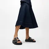 Thumbnail 2 of FitFlop Women's GEN-FF Buckle Two-Bar Leather Slides - All Black