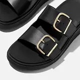 Thumbnail 3 of FitFlop Women's GEN-FF Buckle Two-Bar Leather Slides - All Black