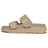 Thumbnail 8 of FitFlop Women's GEN-FF Buckle Two-Bar Suede Slides - Cappuccino