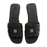 Thumbnail 4 of Holland Cooper Women's Heraldic Monogram Slides - Black Saffiano
