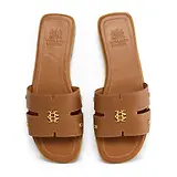 Thumbnail 5 of Holland Cooper Women's Heraldic Monogram Slides - Tan Saffiano