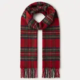 Thumbnail 1 of Hackett Men's Cashmere-Wool Logo Plaid Scarf - Red Stewart Tartan