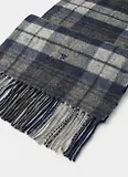 Thumbnail 2 of Hackett Men's Cashmere-Wool Logo Plaid Scarf - Granite Grey Tartan