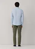 Thumbnail 6 of Hackett Men's Tailored Fit Garment Dyed Linen Shirt with Button Down Collar - Oxford Blue