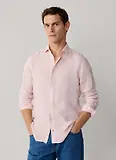 Thumbnail 2 of Hackett Men's Tailored Fit Garment Dyed Linen Shirt - Baby Pink
